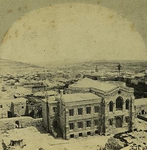 Palestine Jerusalem English Protestant Christ Church old Stereo photo Frith 1857