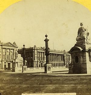 France Paris Second Empire Place de la Concorde Old Stereo photo 1865 #1