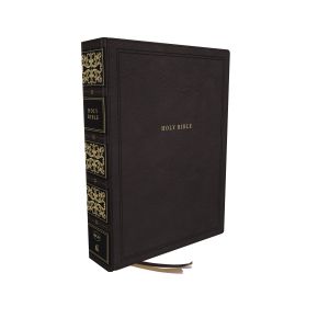 NKJV, Reference Bible, Wide Margin Large Print, Leathersoft, Black, Red Letter, Comfort Print: Ho...