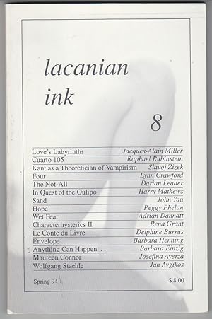 Bild des Verkufers fr Lacanian Ink 8 (Spring 94) zum Verkauf von Beasley Books, ABAA, ILAB, MWABA