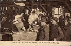 Ansichtskarte / Postkarte From an American Red Cross LOC Canteen in France, Rotes Kreuz Kantine, ...