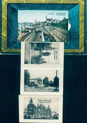 Leporello Ansichtskarte / Postkarte Antwerpen Anvers Flandern, Stadtansichten, Banque Nationale