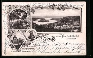 Bild des Verkufers fr Ansichtskarte Vallendar, Gasthaus auf der Humboldthhe, Garten, Alexander von Humboldt zum Verkauf von Bartko-Reher