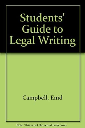 Imagen del vendedor de Students' Guide to Legal Writing a la venta por WeBuyBooks