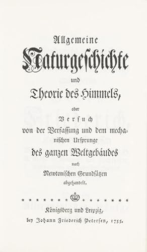 Seller image for Kant, I: Allgemeine Naturgeschichte und Theorie des Himmels for sale by AHA-BUCH GmbH