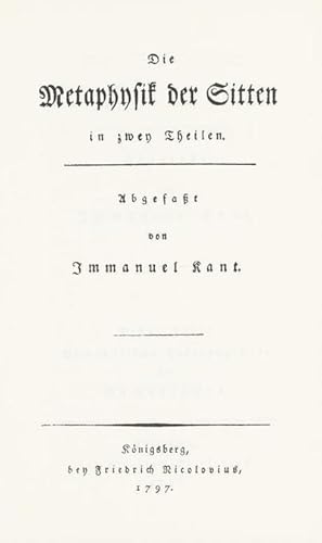 Seller image for Kant, I: Metaphysik der Sitten in zwey Theilen for sale by AHA-BUCH GmbH