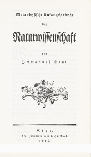 Seller image for Kant, I: Metaphysische Anfangsgrnde der Naturwissenschaft for sale by AHA-BUCH GmbH