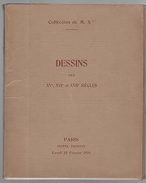 Catalogue des dessins des XVè, XVIè & XVIIè siècles.