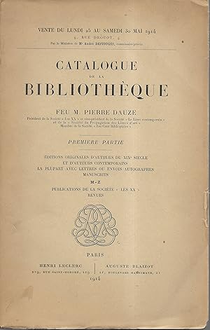 Catalogue de la bibliothèque feu M. Pierre Dauze
