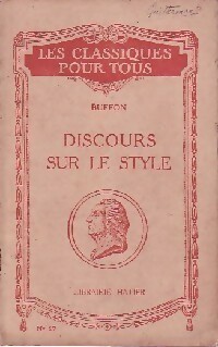 Seller image for Discours sur le style - Buffon for sale by Book Hmisphres