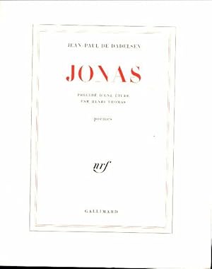 Image du vendeur pour Jonas. Une ?tude par Henri Thomas - Jean-Paul De Dadelsen mis en vente par Book Hmisphres