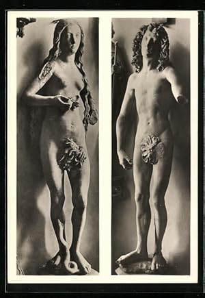 Bild des Verkufers fr Ansichtskarte T. Riemenschneider, Adam und Eva zum Verkauf von Bartko-Reher