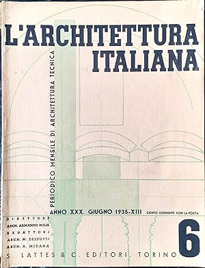 Seller image for L'Architettura Italiana Giugno 1935 Lattes editori Torino for sale by Studio bibliografico De Carlo