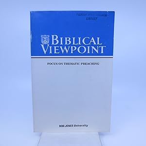 Bild des Verkufers fr Biblical Viewpoint Focus on Thematic Preaching; Volume XXV, Number 2 zum Verkauf von Shelley and Son Books (IOBA)