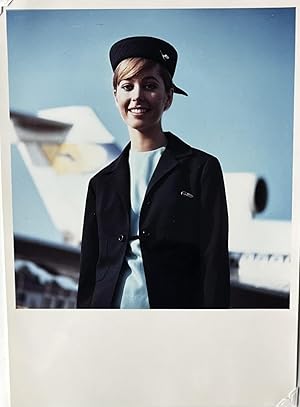 A 1960s Glossy Color Portrait of a Lufthansa Flight Attendant