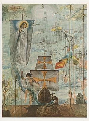 Image du vendeur pour Salvador Dali Columbus Discovers America Painting Postcard mis en vente par Postcard Finder