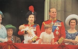 Queen Elizabeth II The Young Princes In Military Uniform Postcard