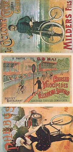 Cyclone Chaine 3x French Antique Bicycle Poster Repro Postcard s