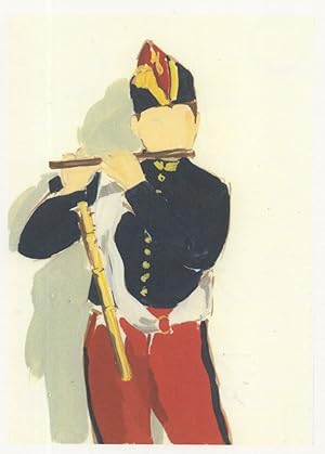 Seller image for Israeli Artist Soldier Playing A Musical Flute Painting Postcard for sale by Postcard Finder