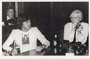 Andy Warhol With Mick Jagger at The Factory Photo Postcard