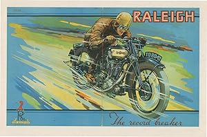 Raleigh Motor Cycle Bike Record Breakers Advertising Postcard