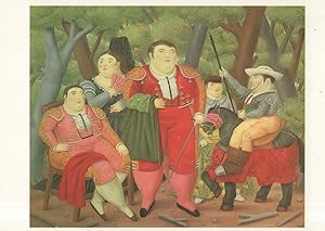 Fernando Botero The Left Handed & His Assistants Painting Postcard