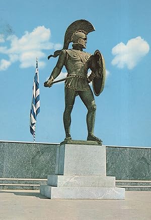 Thermopylae Leonidas Monument Statue Greek Warrior Postcard