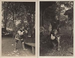 Robin Hood 2x Switzerland Antique Pageant Real Photo Postcard s