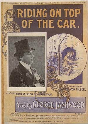 Imagen del vendedor de Riding on Top Of The Car George Lashwood Music Hall Poster Postcard a la venta por Postcard Finder
