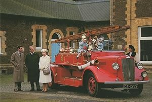 Bild des Verkufers fr Queen Elizabeth II Royal Family With Merryweather Fire Engine Postcard zum Verkauf von Postcard Finder