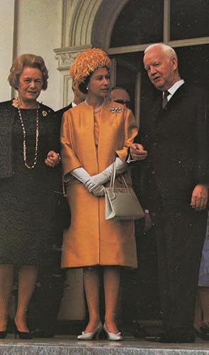 Queen Elizabeth II In Germany 1965 Royal Visit Photo Postcard