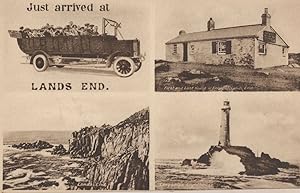 Vintage Old Limousine Saloon Car Lands End Cornwall Postcard