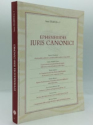EPHEMERIDES IURIS CANONICI: Nuova Serie, Anno 52, n. 1
