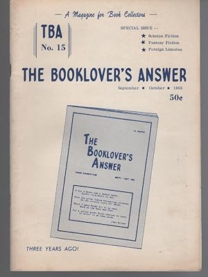 The Booklover's Answer - TBA No. 15 September-October 1965, Vol. III, No. 3
