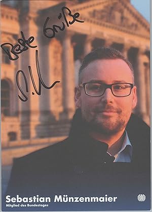 Imagen del vendedor de Original Autogramm Sebastian Mnzenmaier AfD MdB /// Autograph signiert signed signee a la venta por Antiquariat im Kaiserviertel | Wimbauer Buchversand