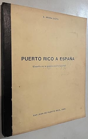 Imagen del vendedor de Puerto Rico a Espana (espana en la poesia Puertorriquena) a la venta por Once Upon A Time