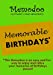 Imagen del vendedor de Memodoo Memorable Birthdays [Soft Cover ] a la venta por booksXpress