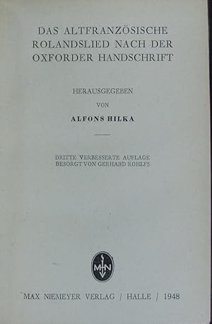 Immagine del venditore per Das altfranzsische Rolandslied nach der Oxforder Handschrift. venduto da Antiquariat Bookfarm