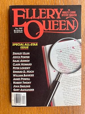Bild des Verkufers fr Ellery Queen Mystery Magazine December 1985 zum Verkauf von Scene of the Crime, ABAC, IOBA