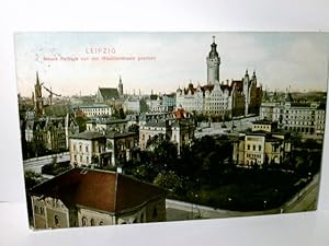 Leipzig. Neues Rathaus von der Wächterstrasse gesehen. Alte Ansichtskarte / Lithographie farbig, ...