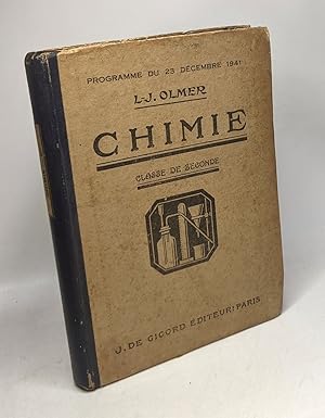 Chimie - classe de seconde - Programme du 23 Décembre 1941
