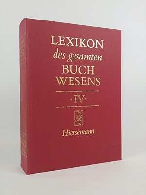 Seller image for Lexikon des gesamten Buchwesens LGB2. Band IV: Institut fr Buch- und Handschriftenrestaurierung - Lyser. for sale by ANTIQUARIAT Franke BRUDDENBOOKS