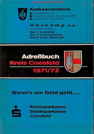 Adressbuch Kreis Coesfeld 1971/72. (Stadt Coesfeld, Stadt Billerbeck, Gemeinde Buldern, Dülmen, S...