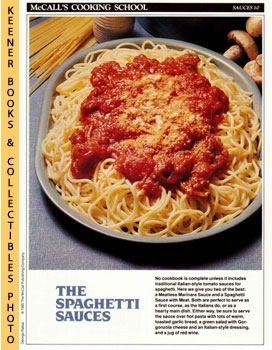 McCall's Cooking School Recipe Card: Sauces 10 - Meatless Marinara Sauce & Spaghetti Sauce With M...