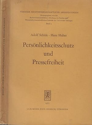 Bild des Verkufers fr Personlichkeitsschutz und pressefreiheit zum Verkauf von Biblioteca di Babele