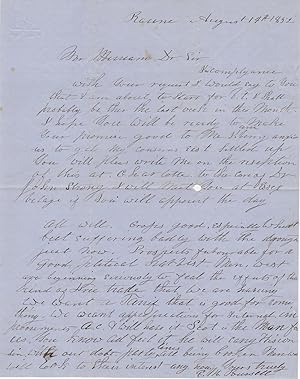 [Autograph Letter Signed] Recent Wisconsin Immigrant Supports Winfield Scott for President