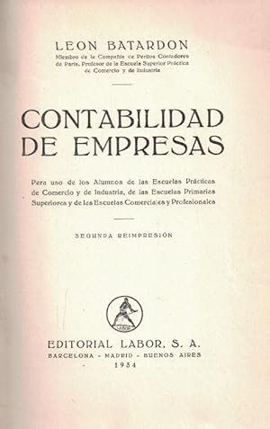 Imagen del vendedor de CONTABILIDAD DE EMPRESAS a la venta por Librera Torren de Rueda