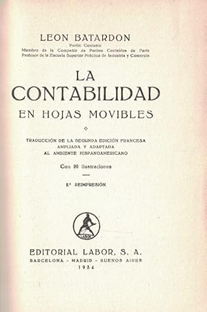 Seller image for LA CONTABILIDAD EN HOJAS MOVILES for sale by Librera Torren de Rueda