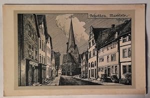 Ansichtskarte AK Schotten. Marktstraße (Künsterkarte "Ilustration")