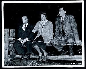 SPELLBOUND (Original Vintage 1945 Candid Location Photograph featuring ALFRED HITCHCOCK, INGRID B...